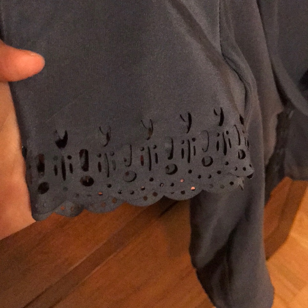 Zac Posen Navy silk blouse - Picture 4 of 5